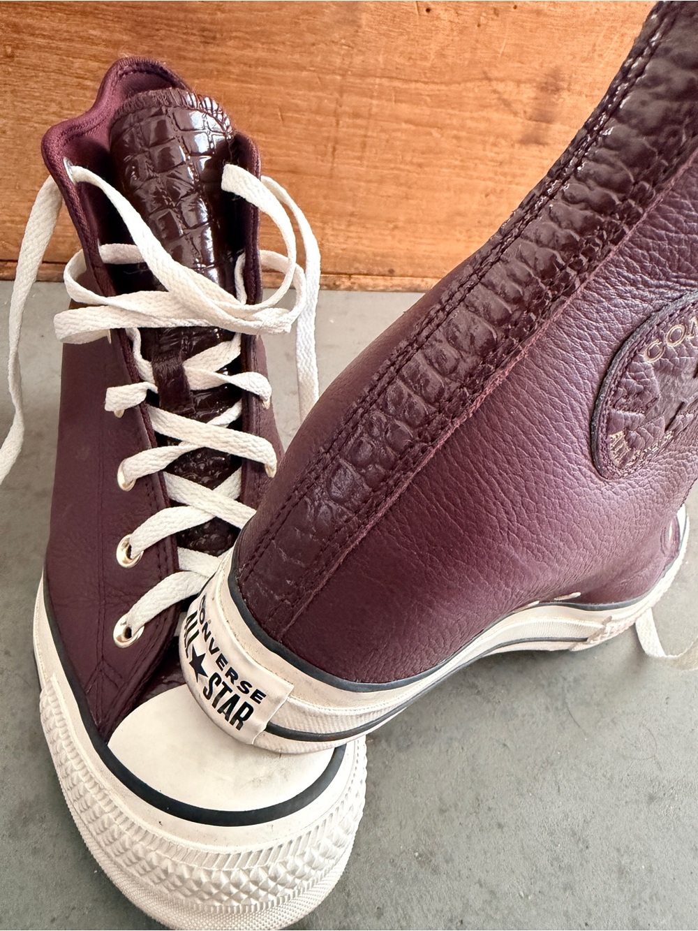 Converse All Star High Top Sneakers - Dark Brown and White - Picture 3 of 10